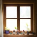 19726978 - wooden window with flowers on ledge