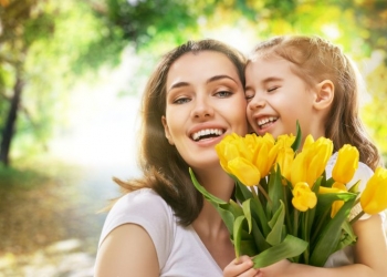 happy mother and child together